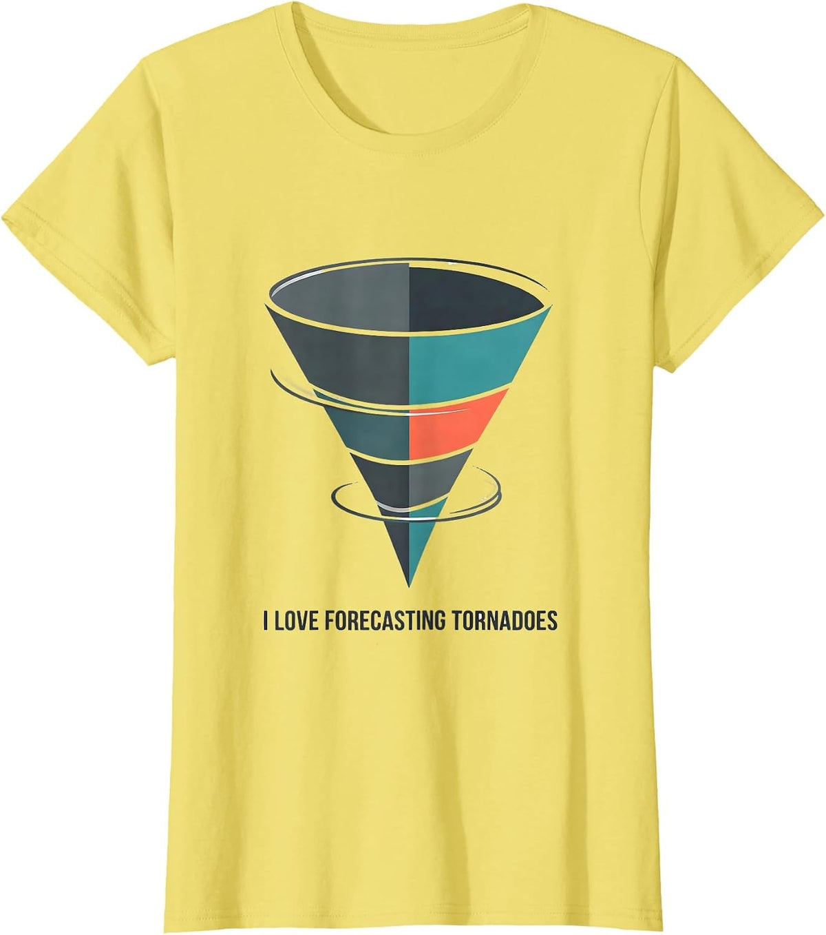 I Love Forecasting Tornadoes Storm Chaser Meteorology T-Shirt - Lemon Yellow
