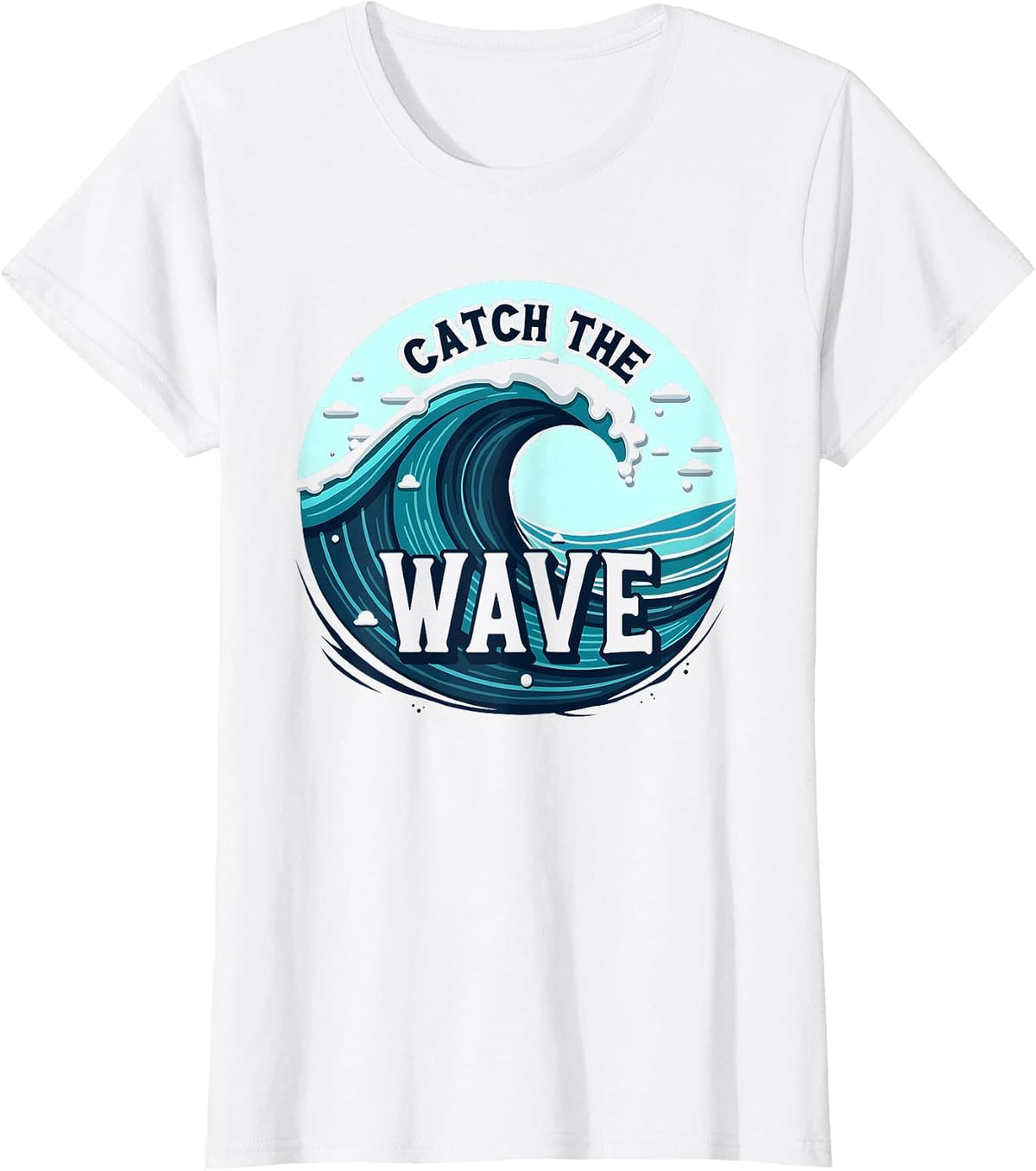 Catch The Wave: Surfer's Ocean Adventure T-Shirt - White