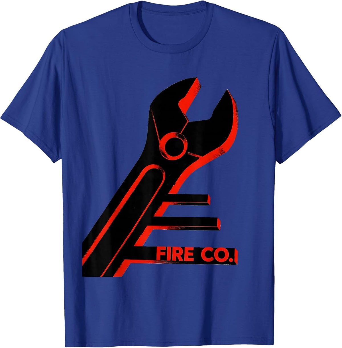 Men's FIRE CO. Constructivist Firefighter Humor Fire Department T-Shirt - Royal Blue