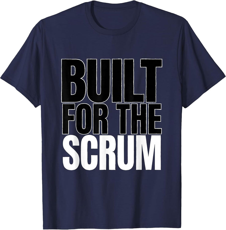 Built for the Scrum Rugby Graphic Design T-Shirt - Navy Blue
