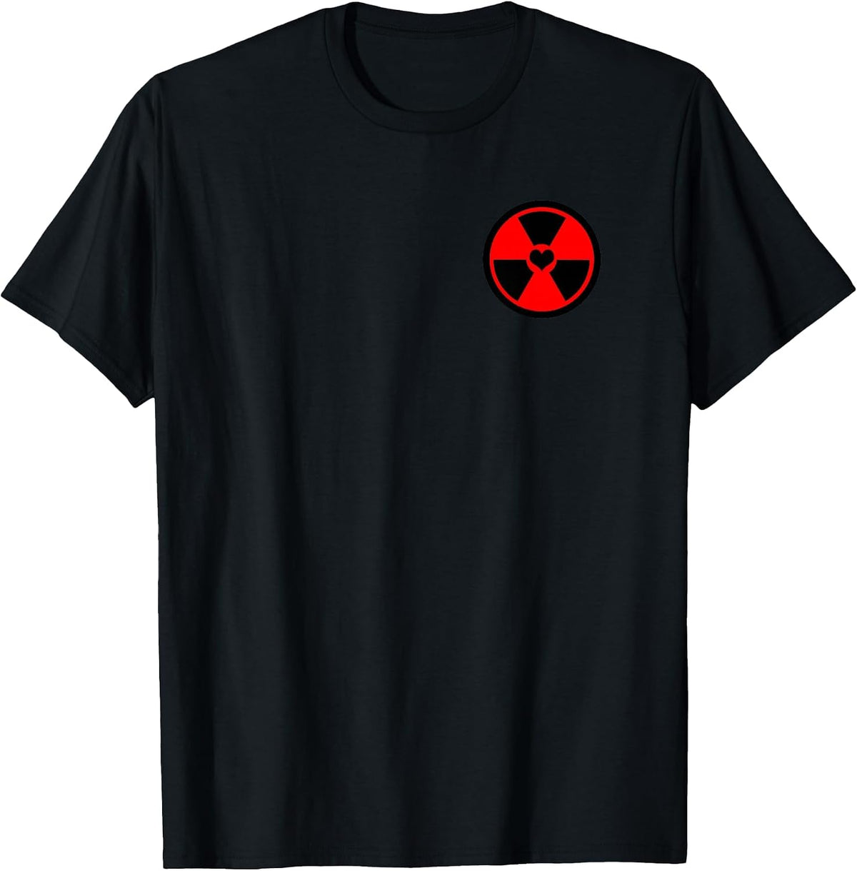 Love Radiation Radioactive Sign Symbol Nuclear Pocket T-Shirt - Black