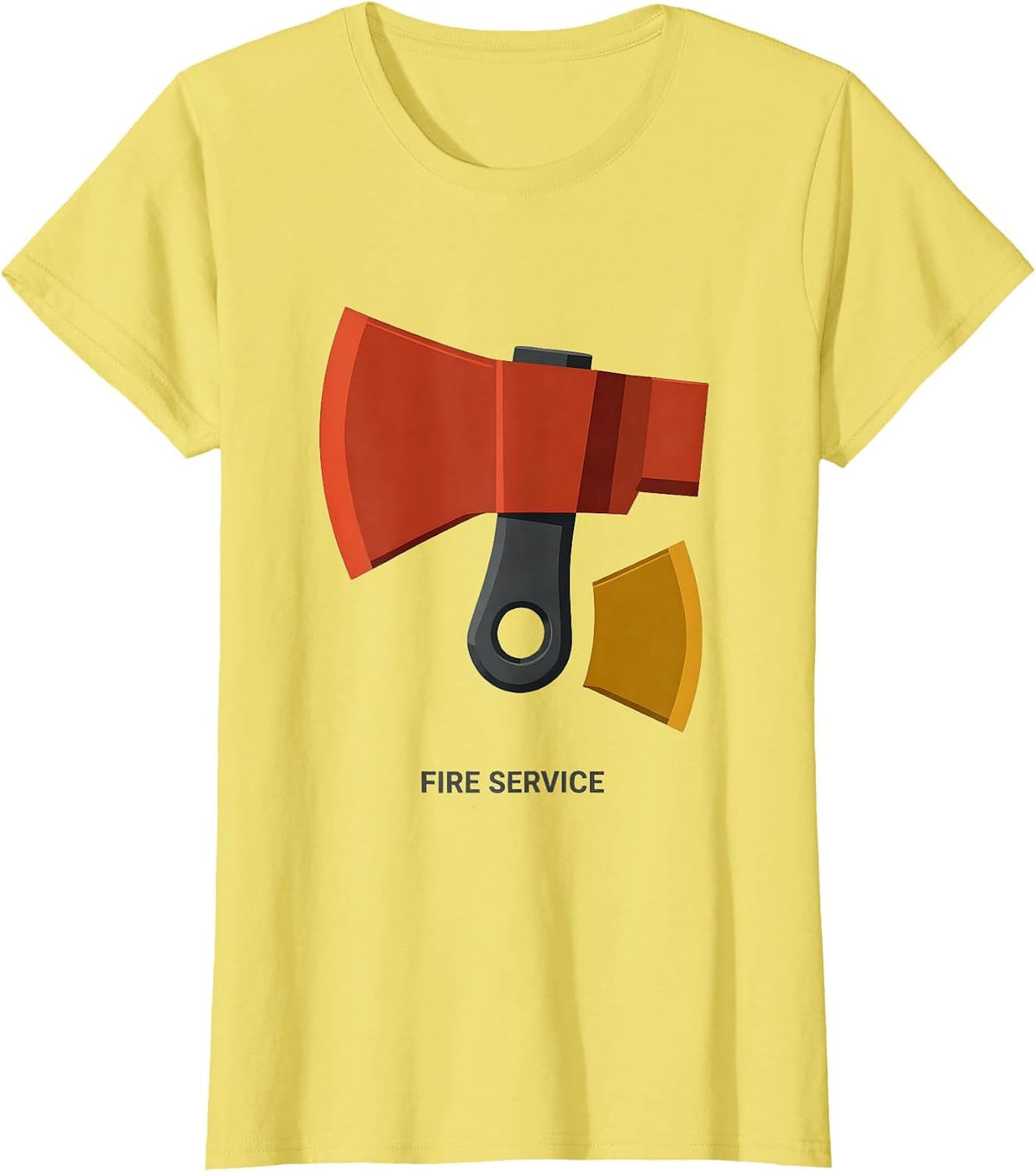 Women's Fire Service Midcentury Modern Firefighter Pride Humor T-Shirt - Lemon Yellow