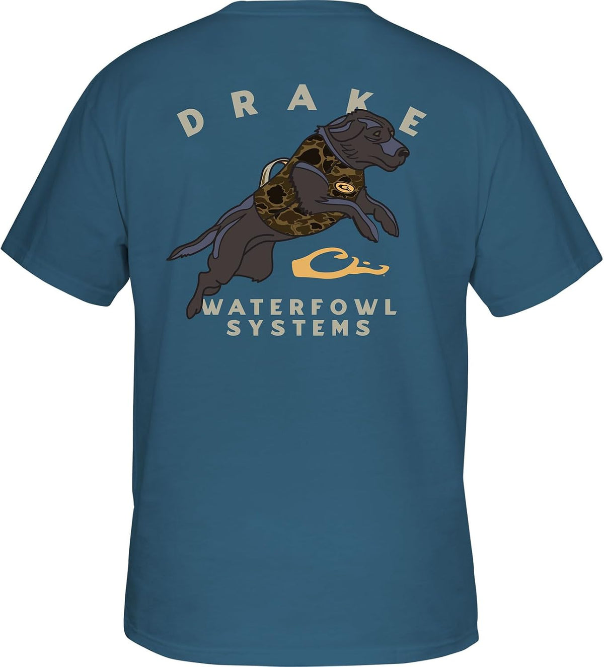 Drake Waterfowl Men's Retro Black Lab T-Shirt - Blue Steel