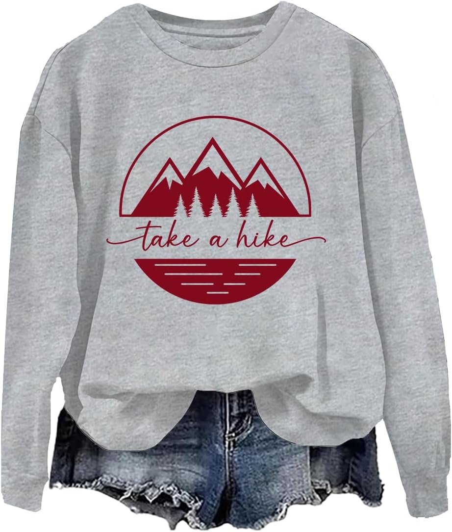 Take A Hike Sweatshirt, Take A Hike Long Sleeve Shirt, Take A Hike Sweatshirt Crew Neck, Hiking Sweatshirt - Grey