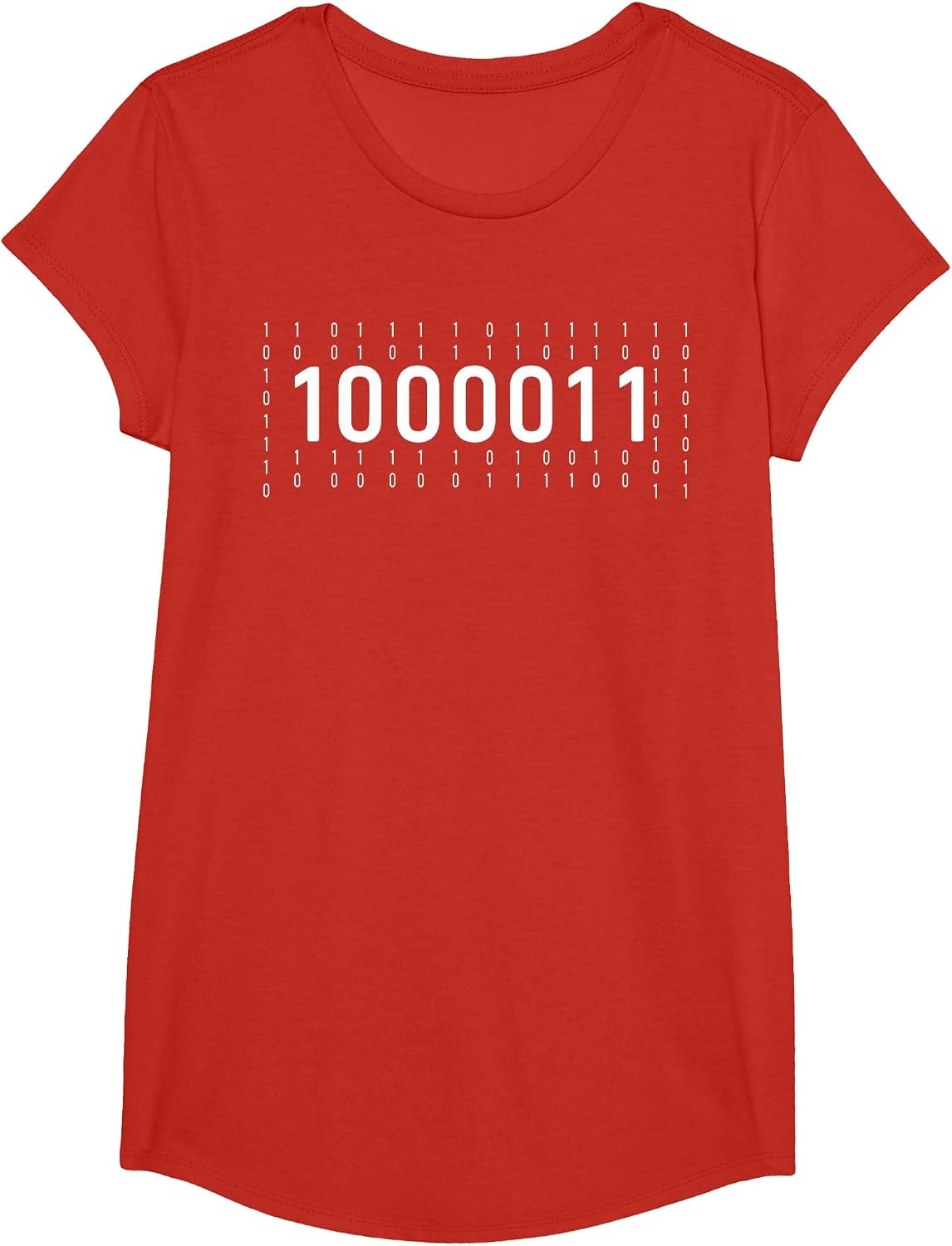 Funny 67 Meme Binary Code Math Teacher Brainrot Joke T-Shirt - Girls Red