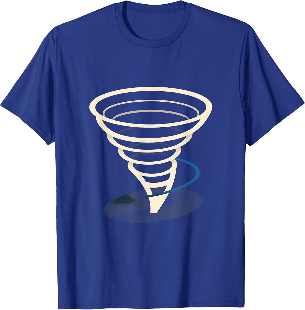 Men's Geometric Tornado Minimalist Storm Chaser Meteorology T-Shirt - Royal Blue