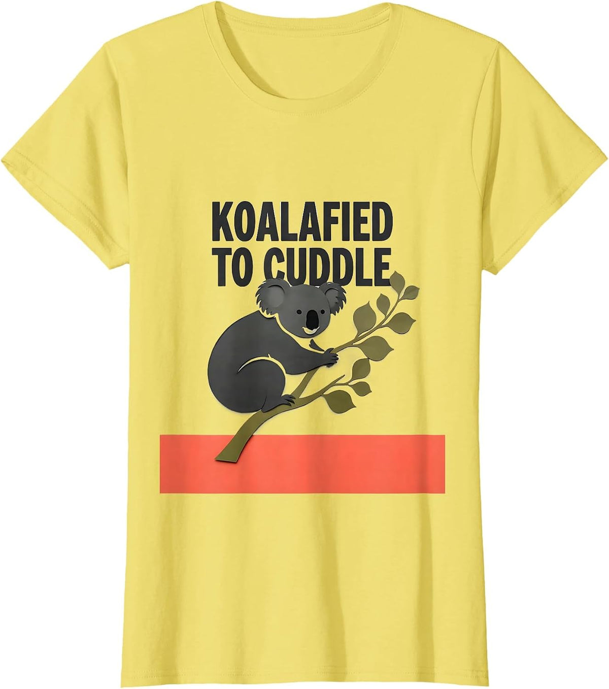 Koalafied To Cuddle Midcentury Modern Cute Koala Lover Humor T-Shirt - Lemon Yellow