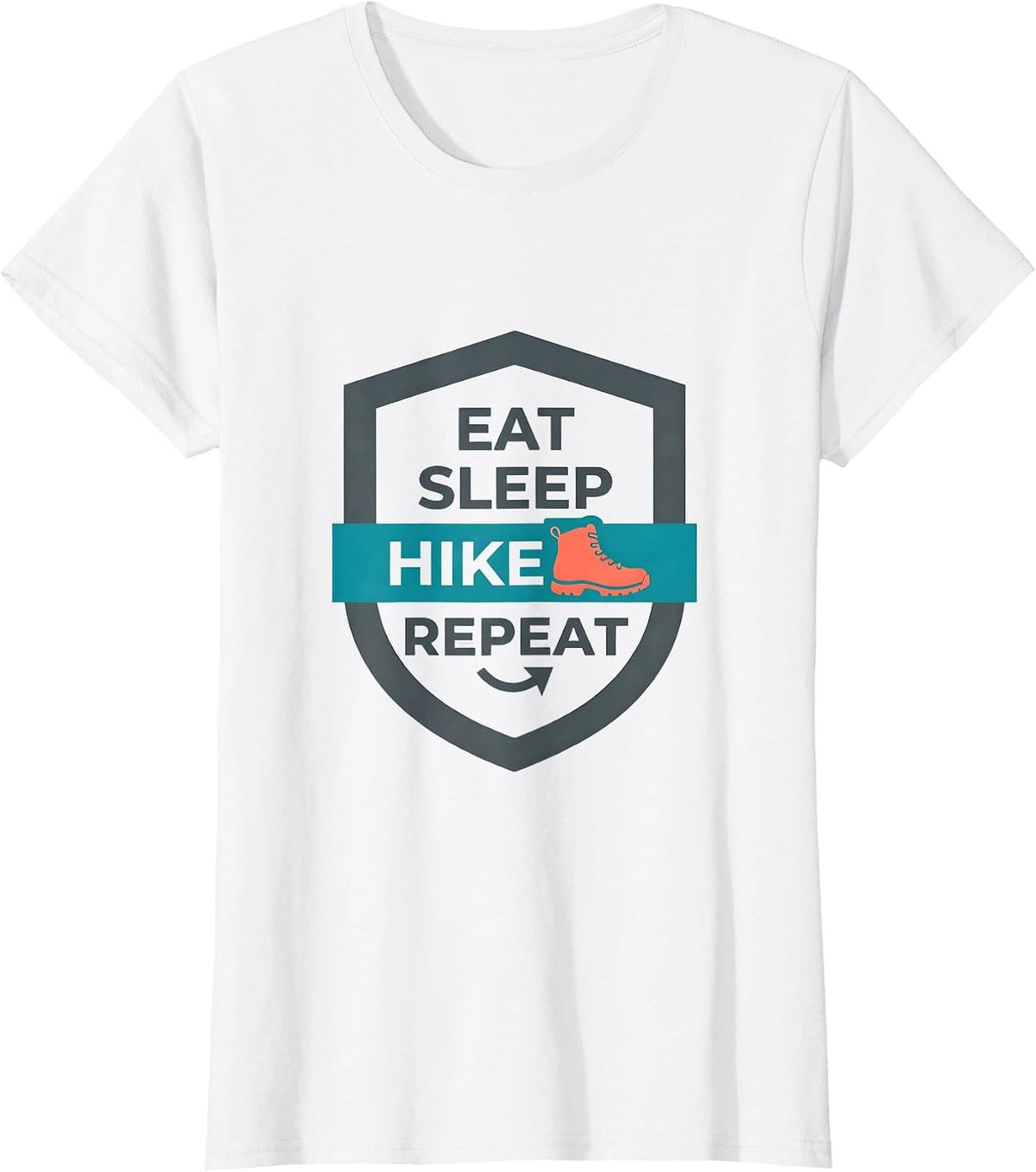 Eat Sleep Hike Repeat Funny Hiking Lover Gift Idea T-Shirt - White