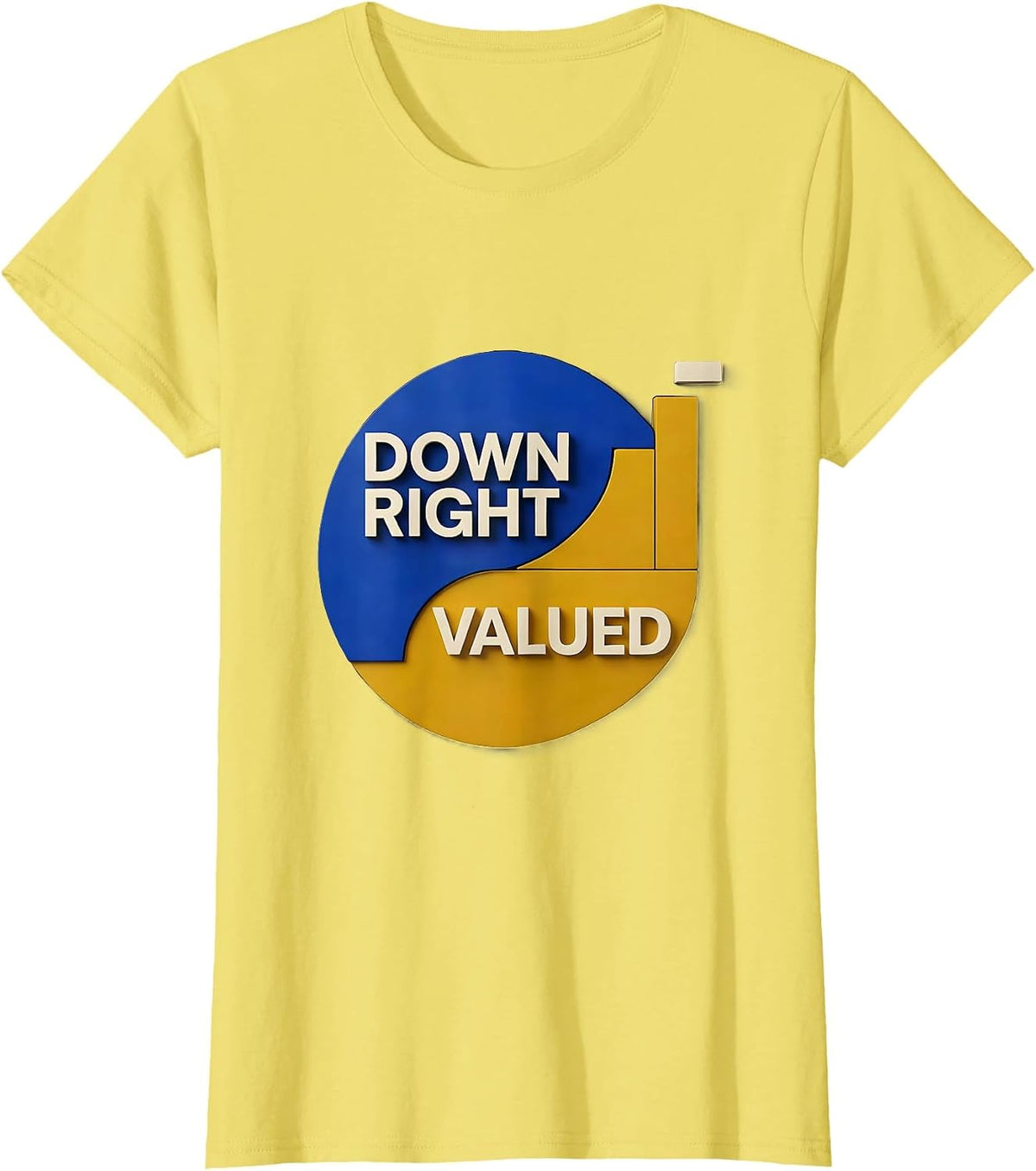 Women's Down Right Valued Midcentury Modern Down Syndrome Awareness T-Shirt - Lemon Yellow