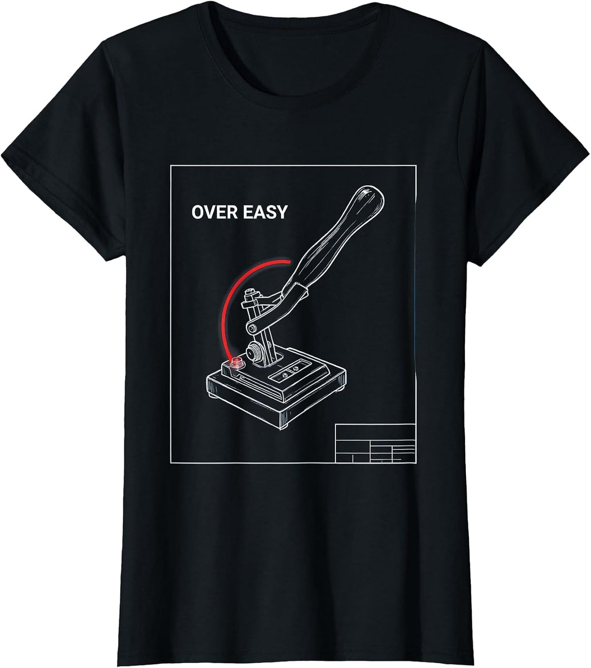 Over Easy Technical Blueprint Ham Radio Operator Hobbyist T-Shirt - Black