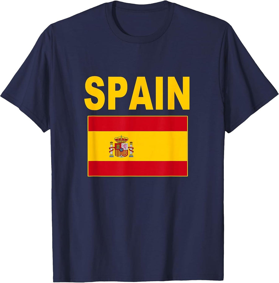 Bandera España Spanish Men Women Boys Girls Flag Spain T-Shirt - Navy Blue