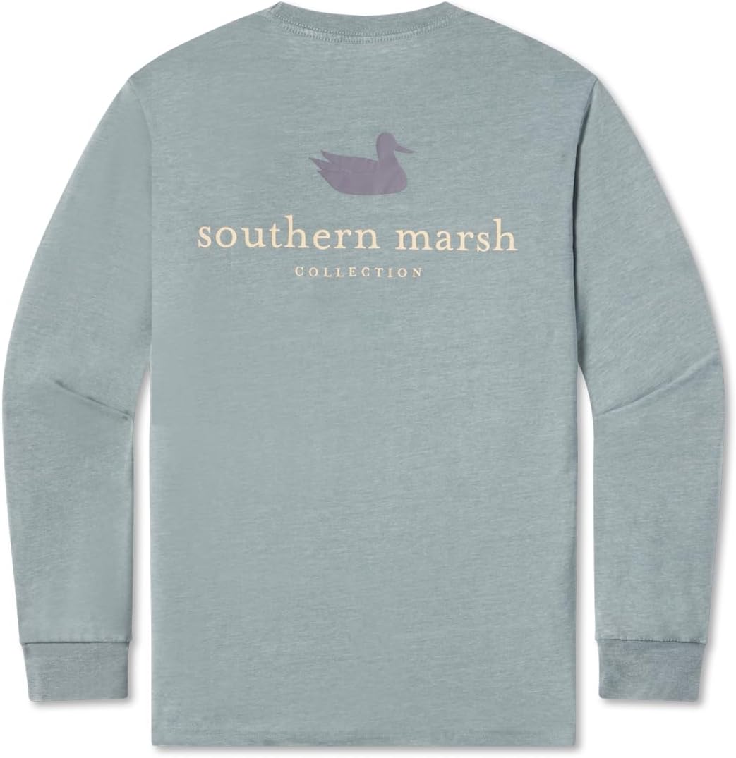 Southern Marsh Men’s SEAWASH Authentic T-Shirt – Long Sleeve Casual Graphic Tee - Burnt Sage