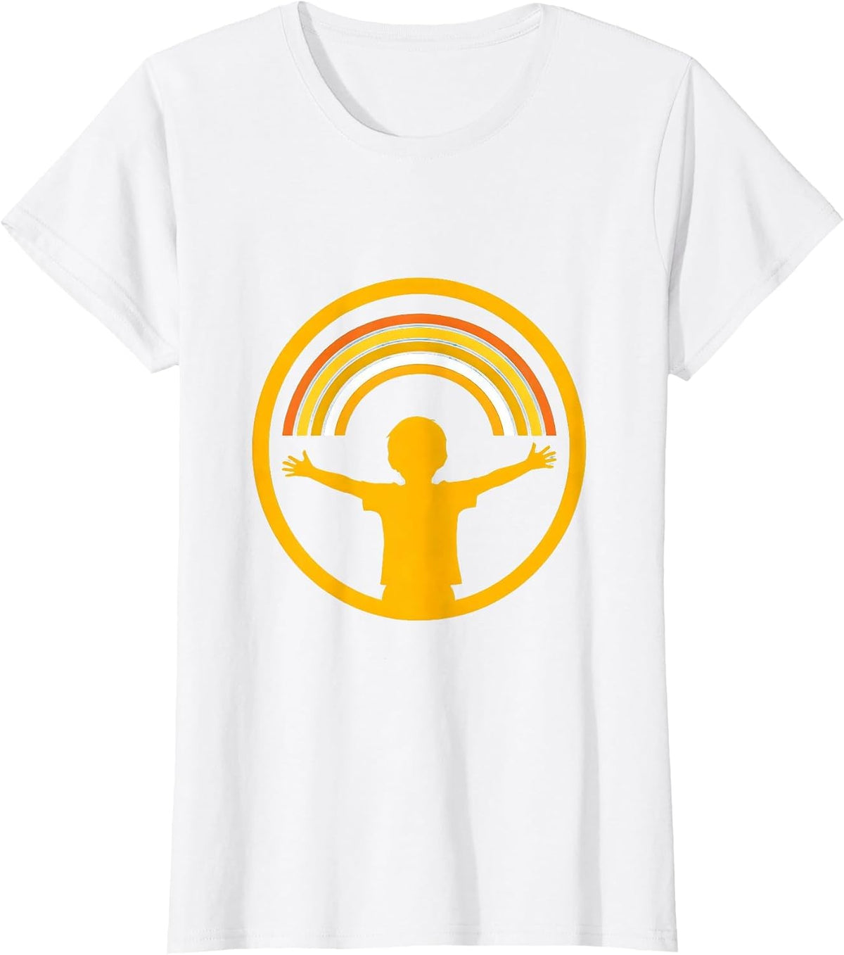 Down Syndrome Awareness Rainbow Child Illustration T-Shirt - White