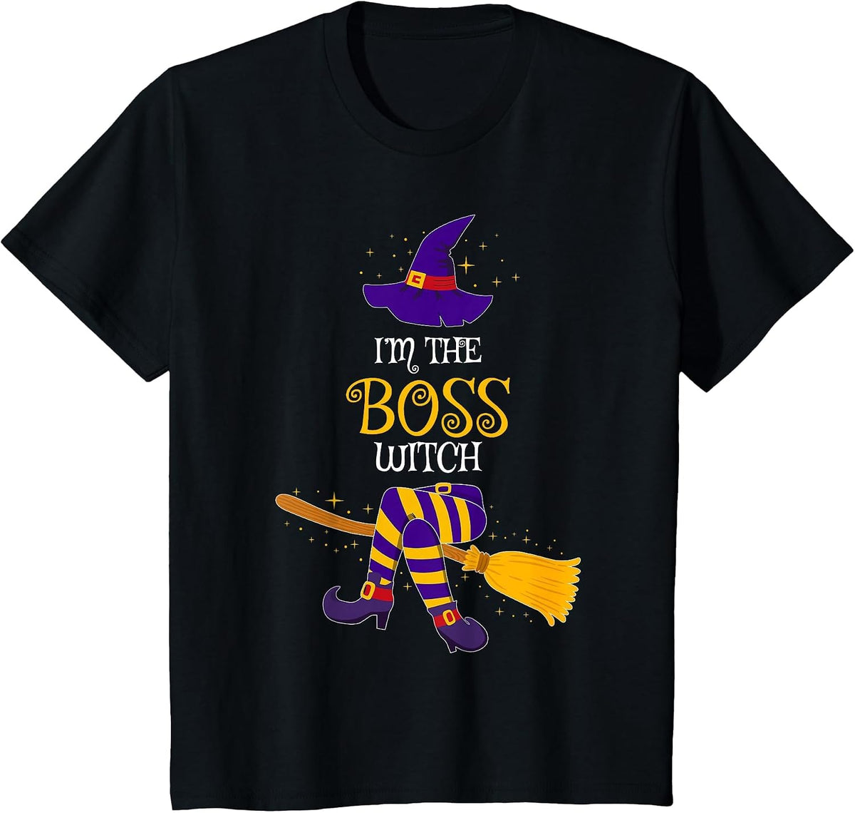 I’m The Boss Witch Family Matching Costume Halloween T-Shirt - Black