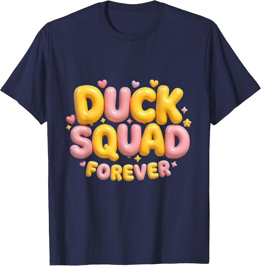 Duck Squad Forever Funny Duck Lover Design T-Shirt - Navy Blue