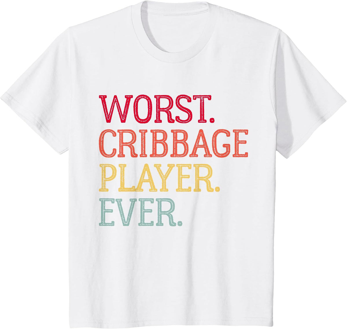 Worst Cribbage Player Ever Vintage Cribbage Board Game Pegs T-Shirt - White