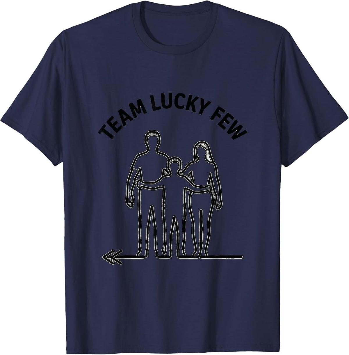 Team Lucky Few Down Syndrome Awareness Family Support T-Shirt - Navy Blue
