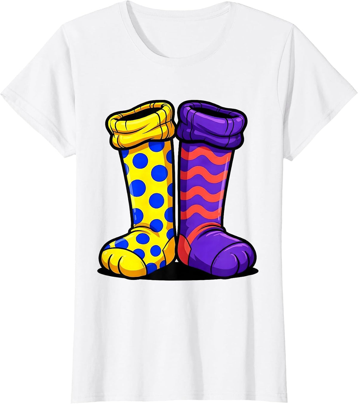 Women's Down Syndrome Awareness Mismatched Socks Design T-Shirt - White