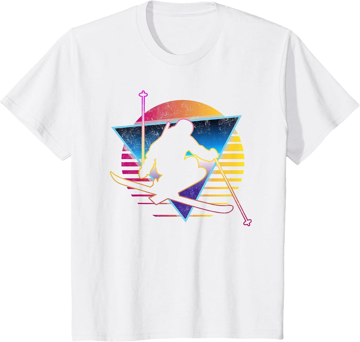 Retro Vintage 80s Ski T-Shirt - White