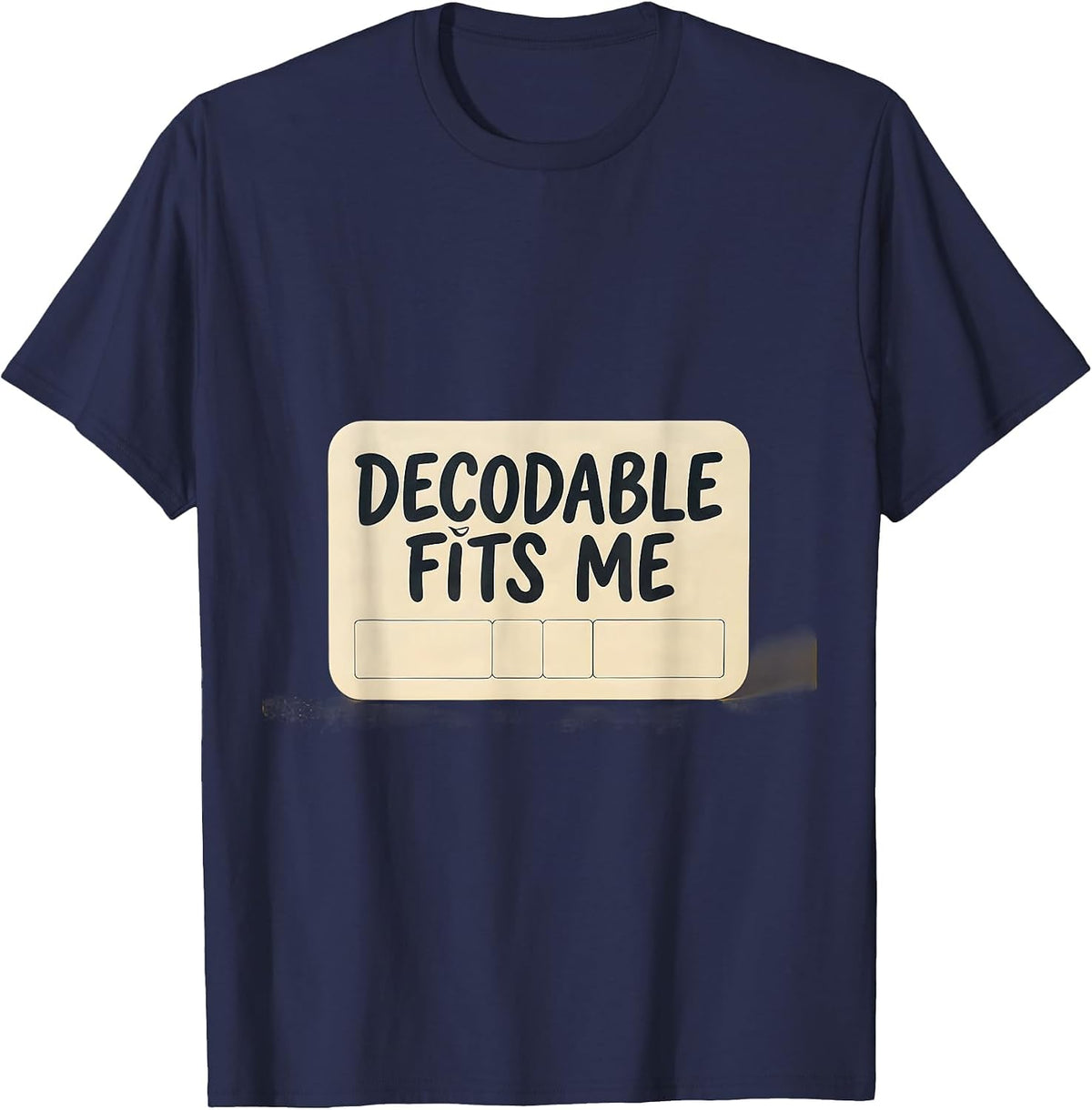 Men's Decodable Fits Me Minimalist Structured Literacy Reading T-Shirt - Navy Blue