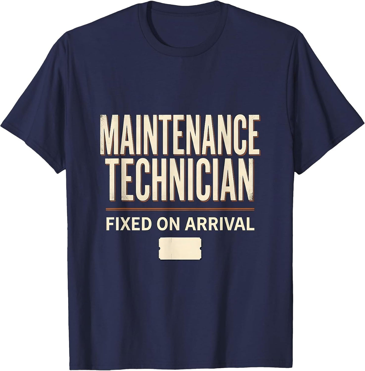 Men's Maintenance Technician. Fixed On Arrival. Vintage T-Shirt - Navy Blue
