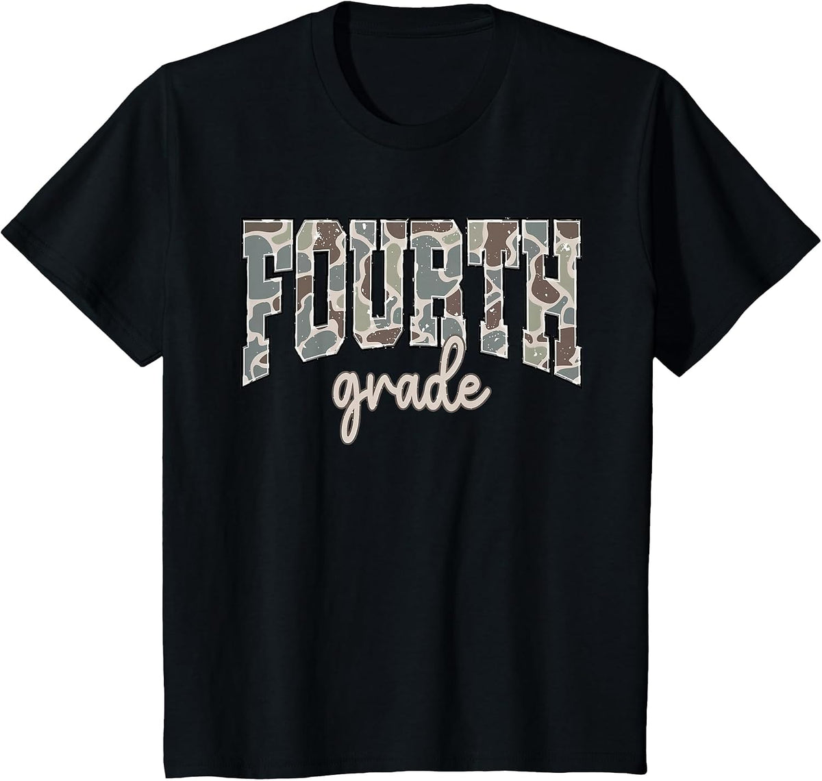 Camo Fourth Grade Boy Hello 4th Grade Students Teachers T-Shirt - Black