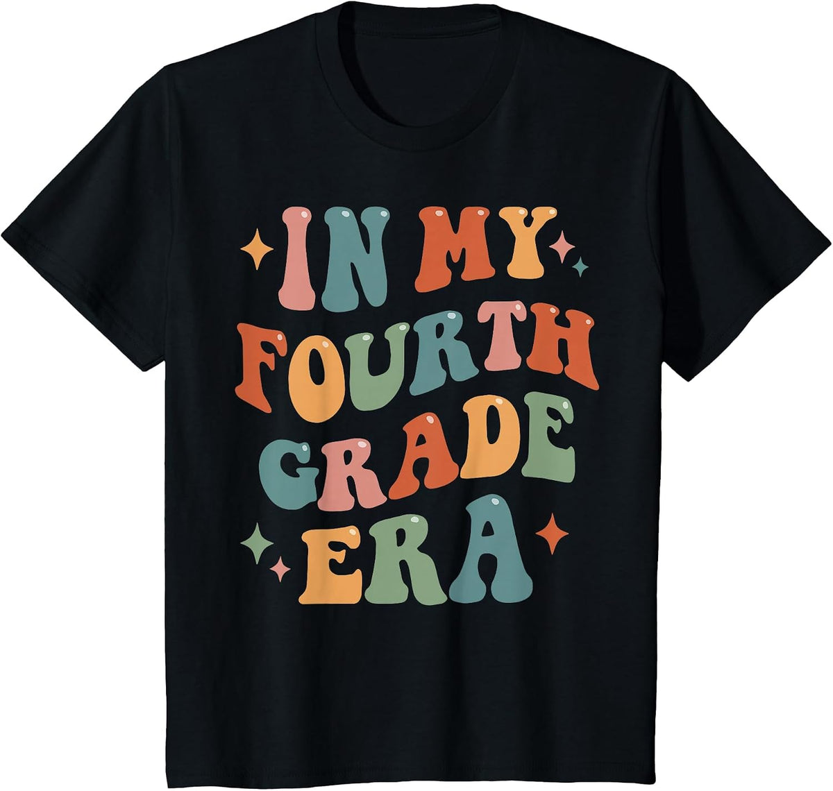 in My Fourth Grade Era Retro Funny 4th Grade Teacher Team T-Shirt - Black