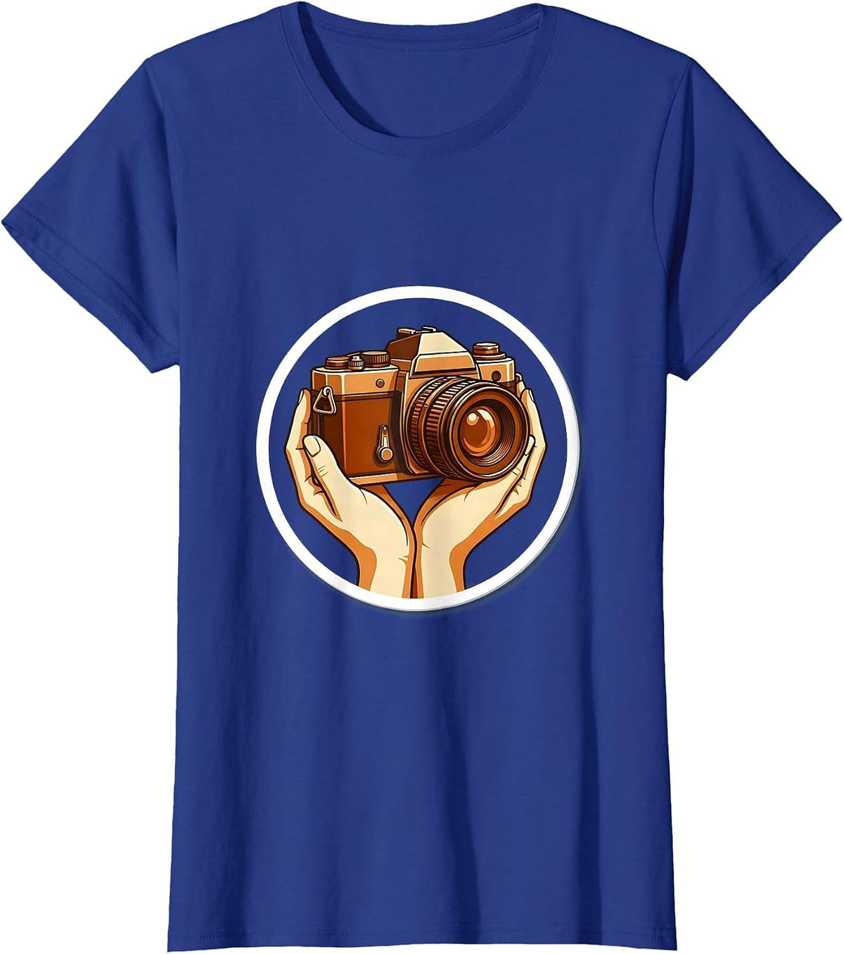 Women's Film Camera Love Analog Photography Graphic T-Shirt - Royal Blue