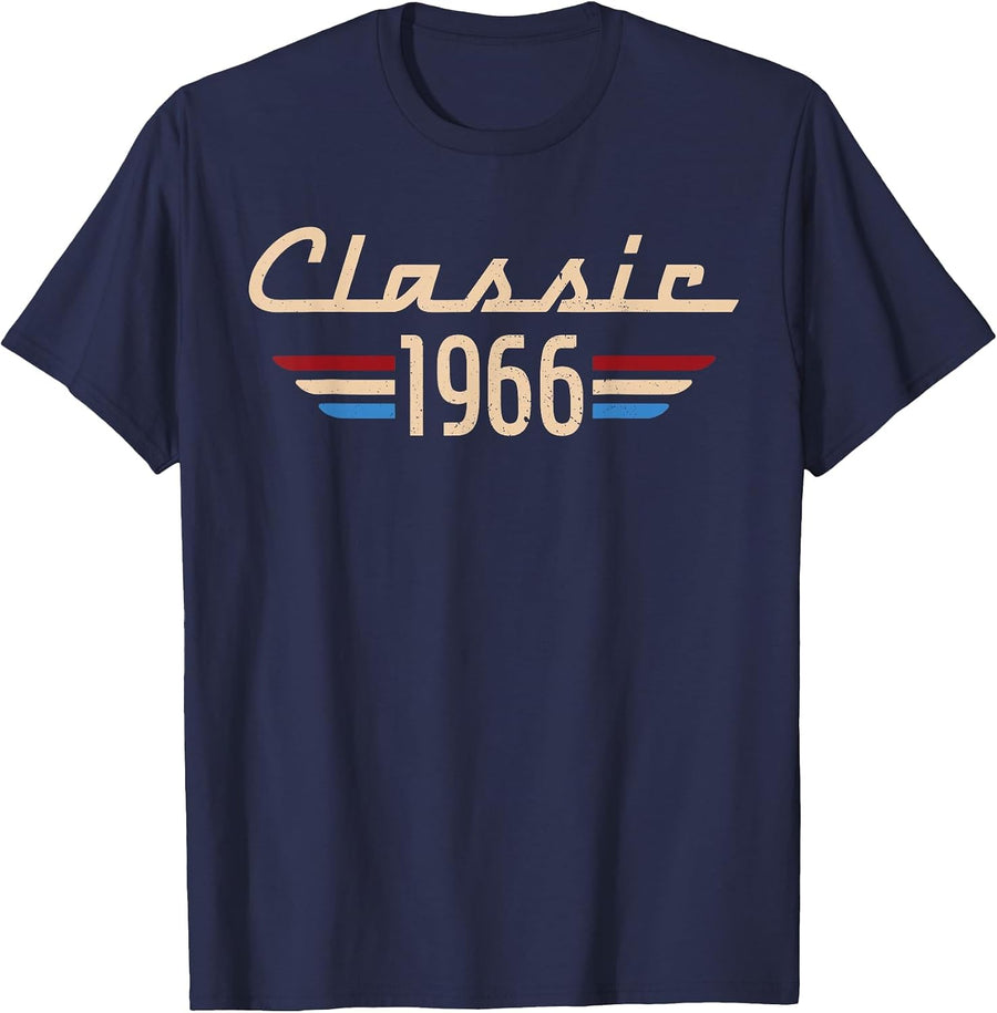 Vintage 1966 Classic Rock Legend 60 Year Old 60th Birthday T-Shirt - Navy Blue