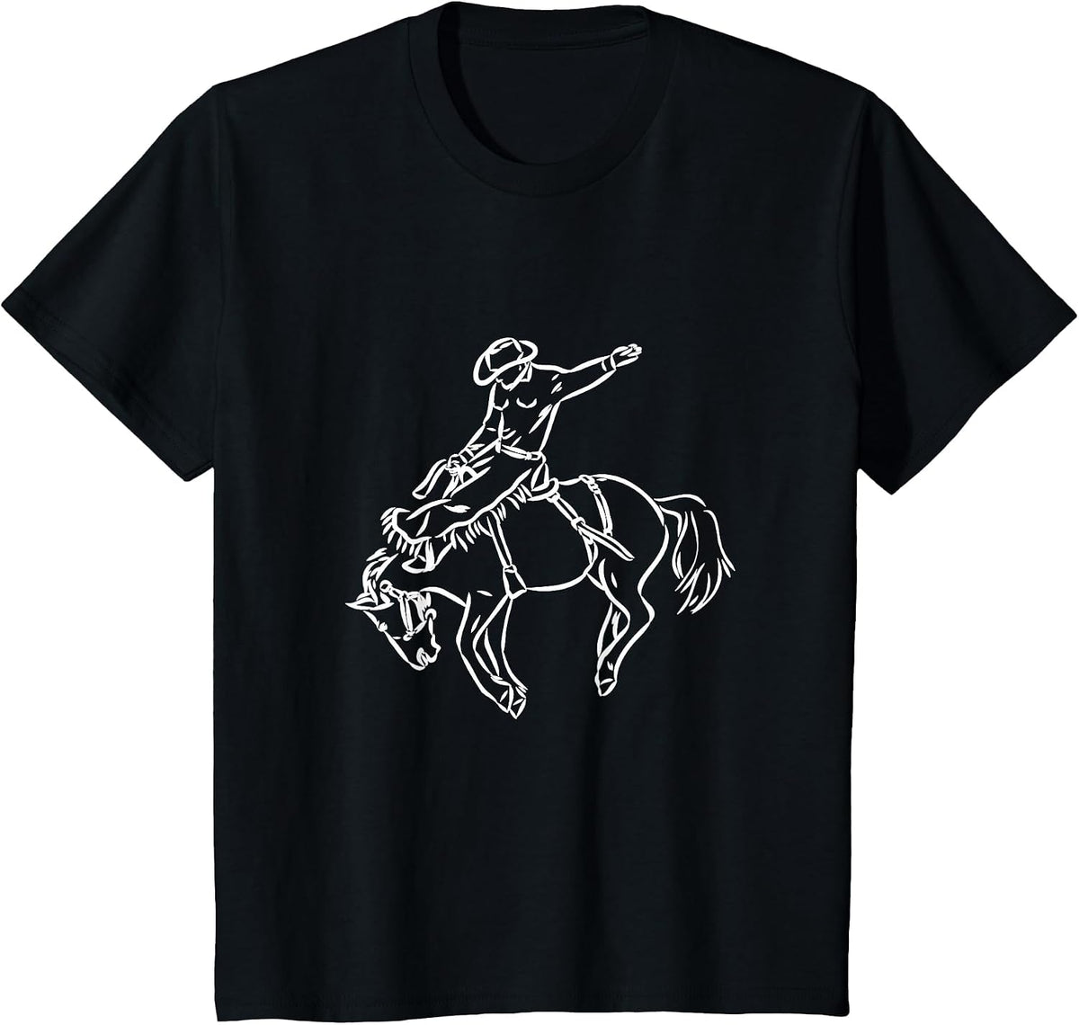 Vintage Rodeo Shirt Bucking Bronco Horse Riding Cowboy T-Shirt - Black
