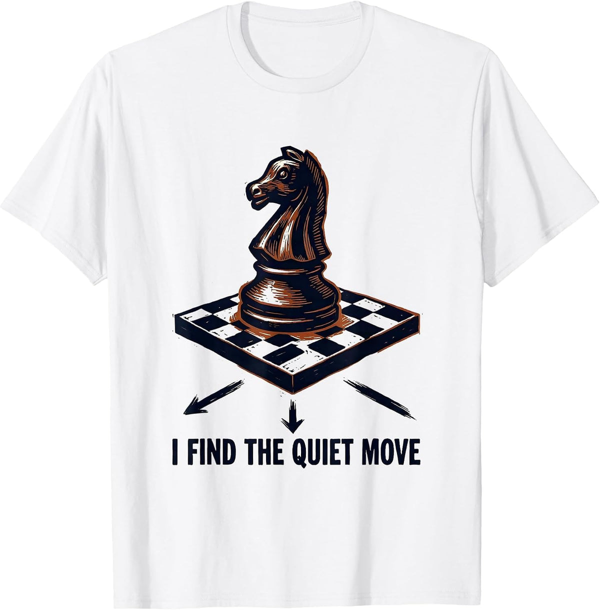 Men's I Find The Quiet Move Funny Chess Player Humor Vintage T-Shirt - White