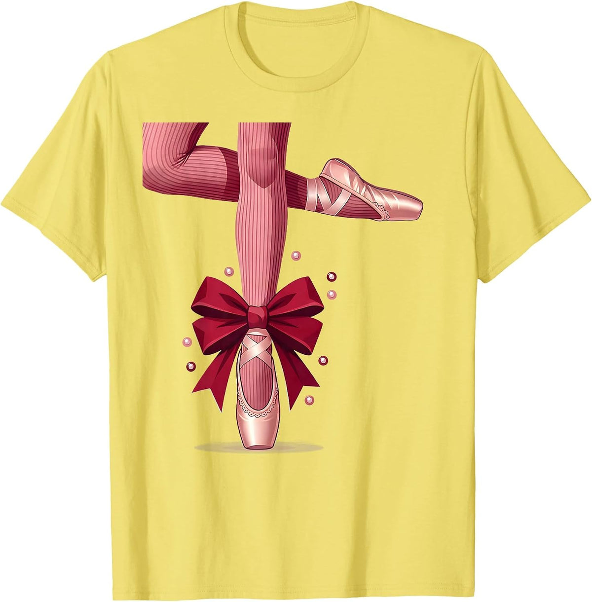 Men's Balletcore Arabesque Knit Tights Fall Dance Graphic T-Shirt - Lemon Yellow