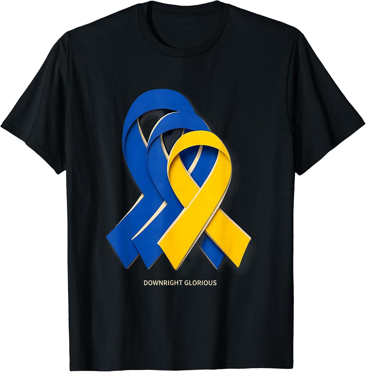 Men's Downright Glorious Paper Cutout Down Syndrome Awareness T-Shirt - Black