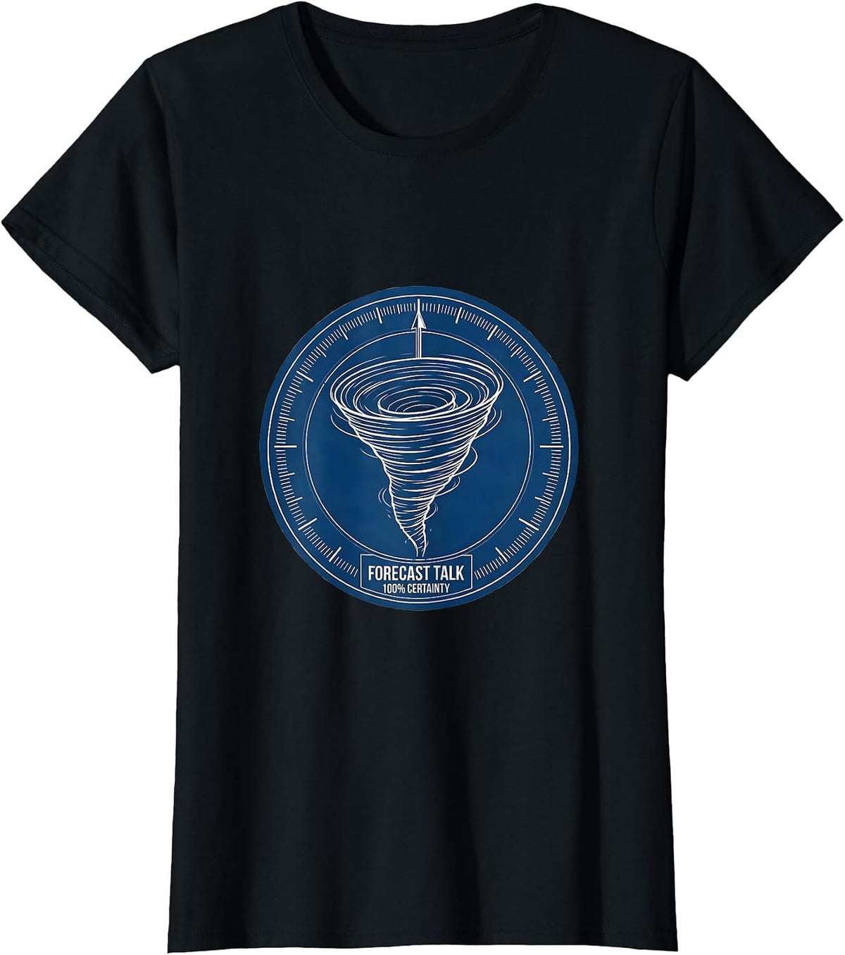 Forecast Talk 100% Certainty Technical Blueprint Tornado T-Shirt - Black