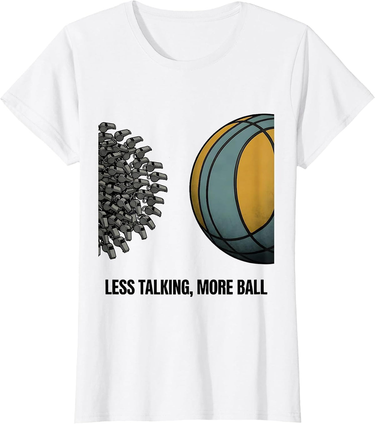 Women's Less Talking More Ball Funny PE Teacher Back To School Gym T-Shirt - White