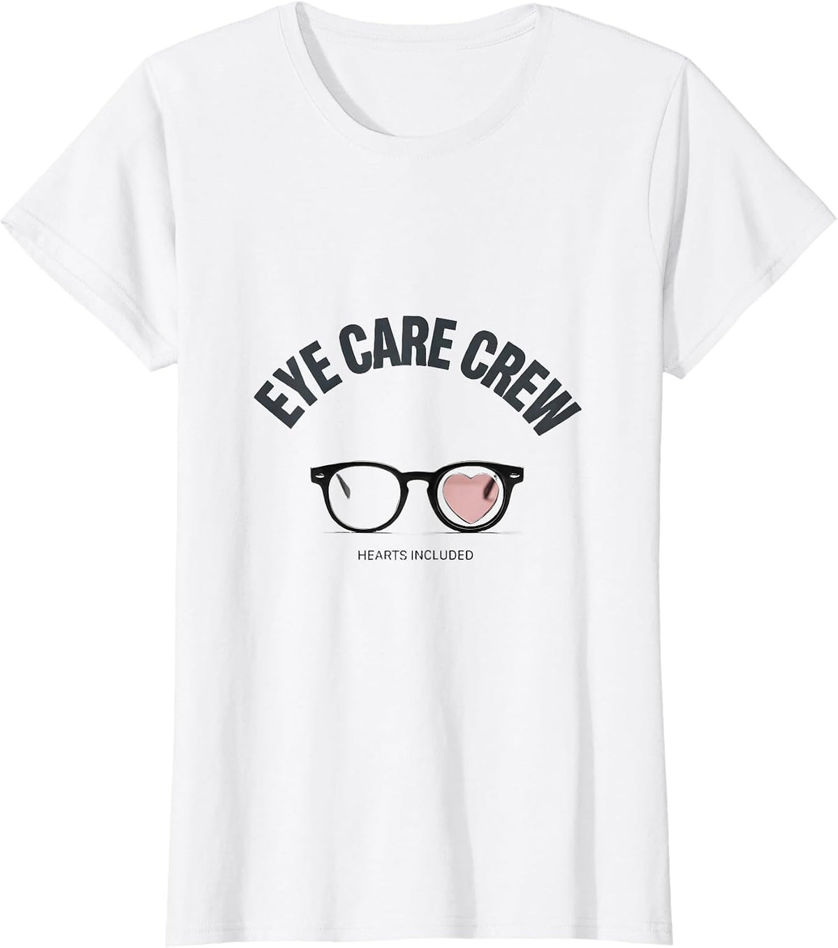 Eye Care Crew Hearts Included Funny Optometrist Valentine T-Shirt - White