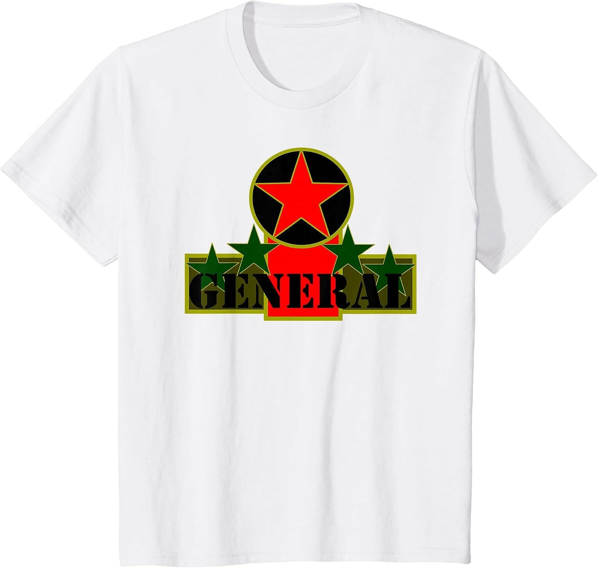 Five Stars General Rank Armed Forces Commander Classic TEE T-Shirt - White