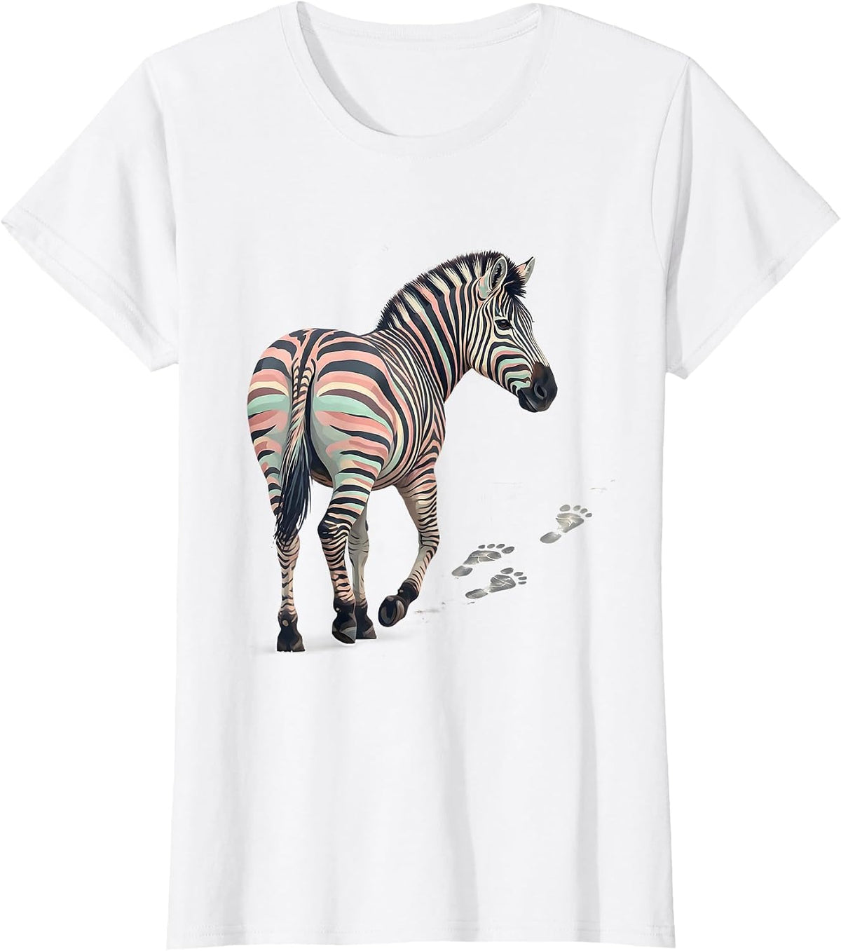 Women's Zebra Stride EDS Down Syndrome Awareness Support T-Shirt - White