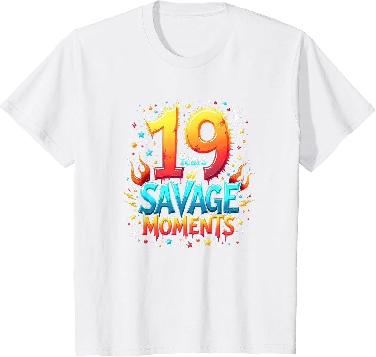 21 Year Old Gifts 19 Years of Savage Moments 21st Birthday Gift Celebration T-Shirt - White
