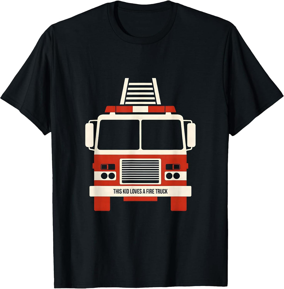 Men's This Kid Loves A Fire Truck Cute Toddler Boy Firefighter T-Shirt - Black