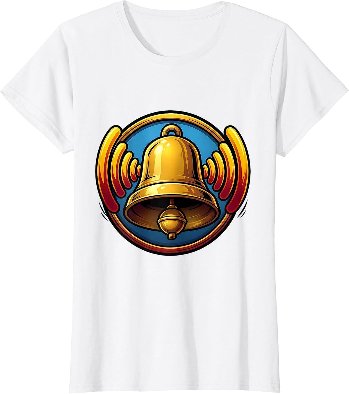 Ringing School Bell Sound Waves Teacher Graphic T-Shirt - White