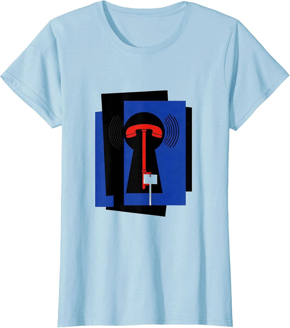 Geometric Door Keyhole Realtor Real Estate Agent Humor T-Shirt - Baby Blue