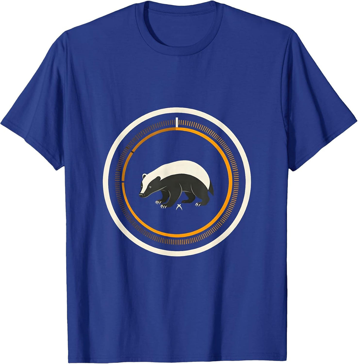 Honey Badger Fearless Minimalist Animal Lover Humor T-Shirt - Royal Blue