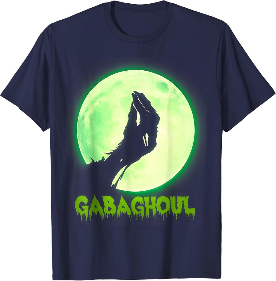 Gabaghoul Funny Hand Moon Italian Joke Halloween Men Women T-Shirt - Navy Blue