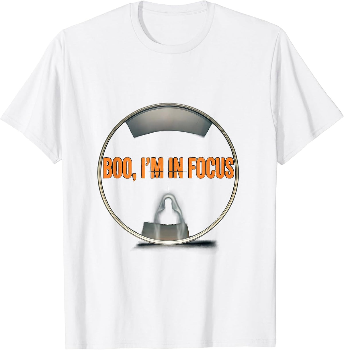 Men's Boo I'm In Focus Minimalist Halloween Optometrist Eye Doctor T-Shirt - White