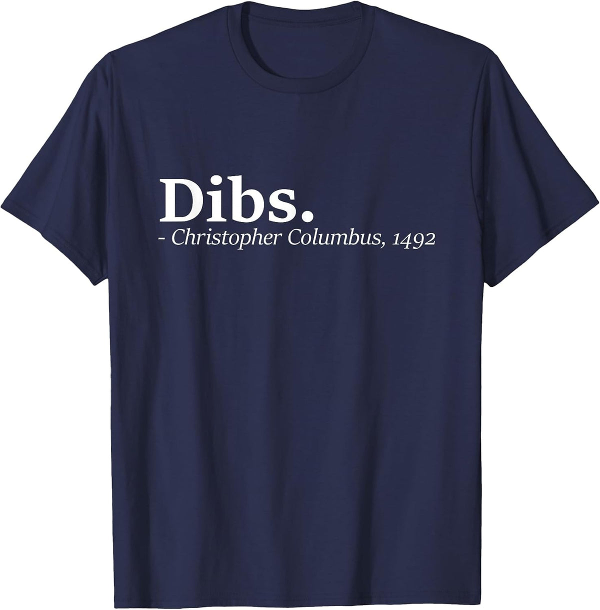 Dibs - Christopher Columbus Day Italian T-Shirt - Navy Blue