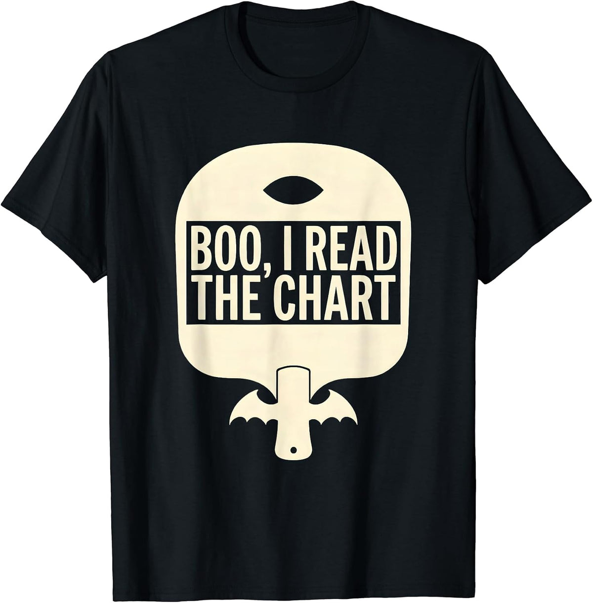 Men's Boo I Read The Chart Funny Optometrist Halloween Eye Doctor T-Shirt - Black