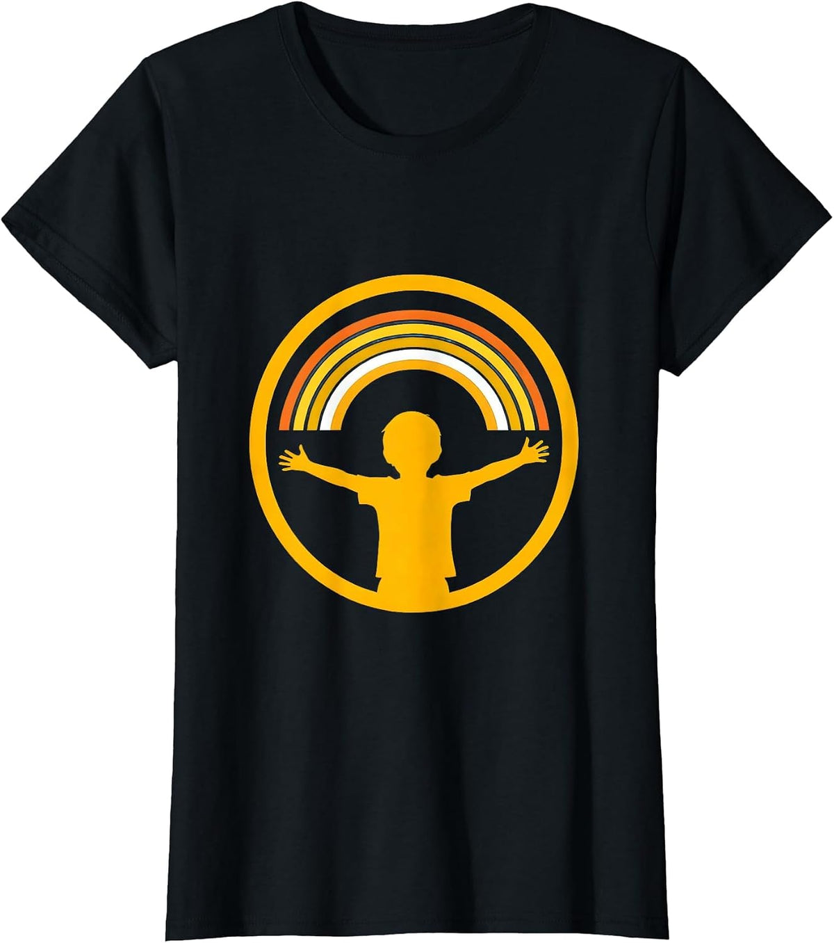 Down Syndrome Awareness Rainbow Child Illustration T-Shirt - Black