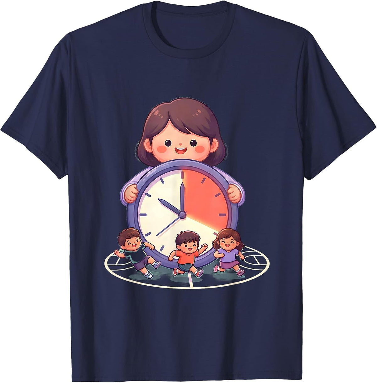PE Teacher Mascot Back To School Cute Kawaii T-Shirt - Navy Blue