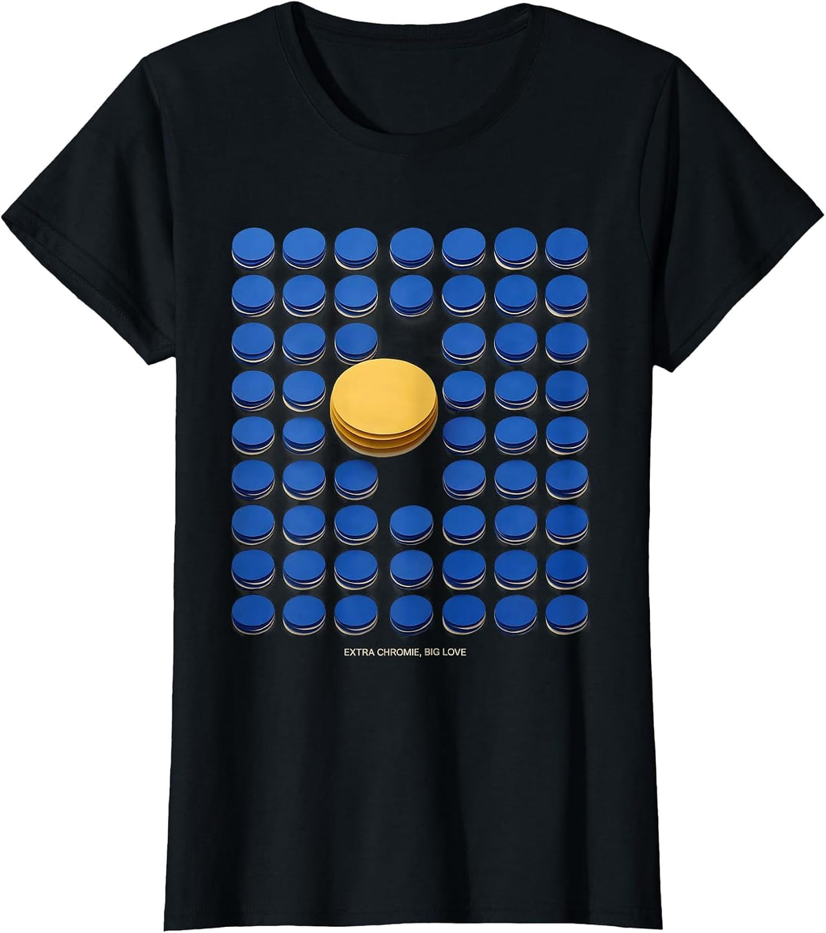 Women's Extra Chromie Big Love Heartfelt Down Syndrome Awareness T-Shirt - Black